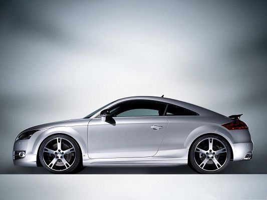 click to free download the wallpaper--Nice Car as Wallpaper, Silver Audi Car in Stop, Lighted Up Background