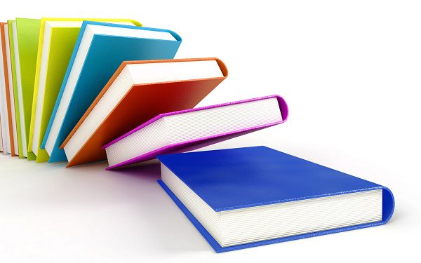 click to free download the wallpaper---Numerous Colorful Books Each One in a Different Color and Pose, on Purely White Setting, It Combines a Wonderful Scene - HD Creative Wallpaper