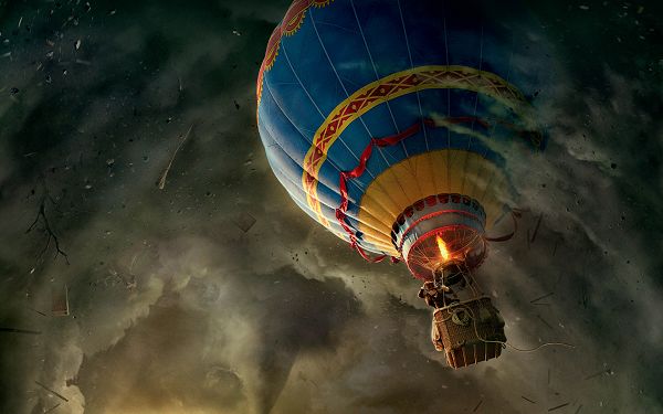 click to free download the wallpaper--Oz The Great and Powerful 2013 in 1920x1200 Pixel, in Hot Balloon, You Are Sure to Survive, the World is in a Mess - We Will  TV & Movies Wallpaper