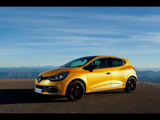 Post of Super Cars - Renault Clio RS in Stop, Under the Clear Blue Sky, It is the Most Attractive