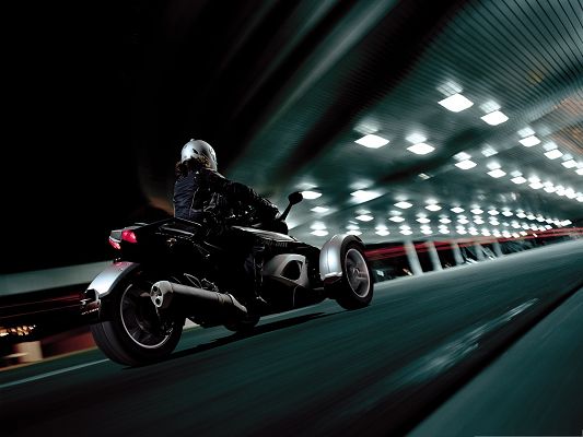 click to free download the wallpaper--Riding Car Background, a Racer on the Drive, Great Night Scene