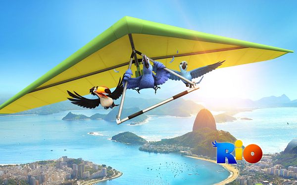 click to free download the wallpaper--Rio Movie 3 Post in 1920x1200 Pixel, All Guys on Flying Item, Given We Are Together, I am Never Frighted, Will Ensure My Safety - TV & Movies Post