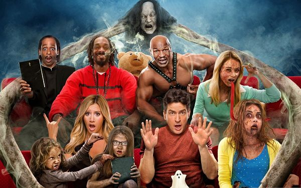click to free download the wallpaper--Scary Movie Wallpaper, Each Person in a Different Frightening Facial Expression, Wow!