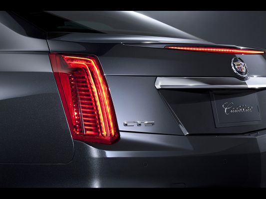 click to free download the wallpaper--Super Car Post of Cadillac CTS, Seen from Rear Section, Details Are Made with Perfection