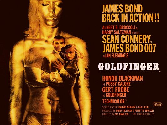 click to free download the wallpaper--TV & Movies Post - James Bond is with His Girl, a Golden Statue Behind Them