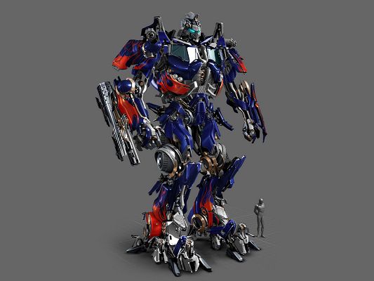 TV & Movies Poster, Optimus Prime from Transformers, Gray Background, He is Powerful and Imposing