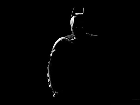 click to free download the wallpaper--Top Movies Poster, Batman Standing in the Dark, Shinning Eyes 