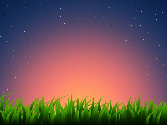 click to free download the wallpaper--Wallpaper for Computer Desktops, Grass Illustration Under the Bright Shinning Sky