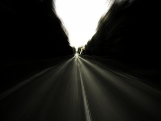 click to free download the wallpaper--Wallpaper for Computer Desktops, Straight and Long Road, Black And White Style