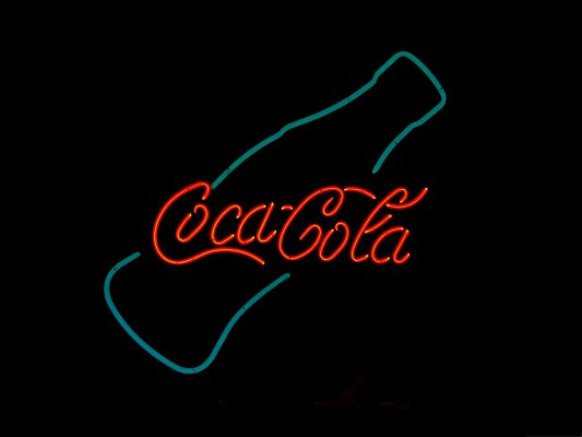 click to free download the wallpaper--Wallpaper for the Computer, Texas Coca Cola on Dark Background