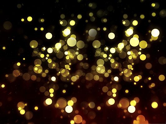 click to free download the wallpaper--Wallpapers for Computer Free, Abstract Golden Bokeh on Dark Background