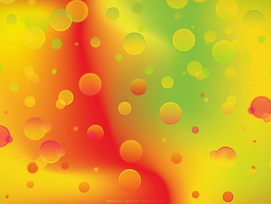 Wide Wallpaper for Desktop - Colorful Bubbles in Various Sizes