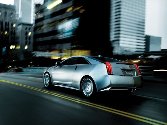 click to free download the wallpaper--World-Known Super Car Pics of Cadillac CTS Coupe, from the Rear Angle, It Looks So Much Impressive