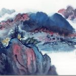 Wind around the clouds, Chinese traditional landscape painting Wallpaper